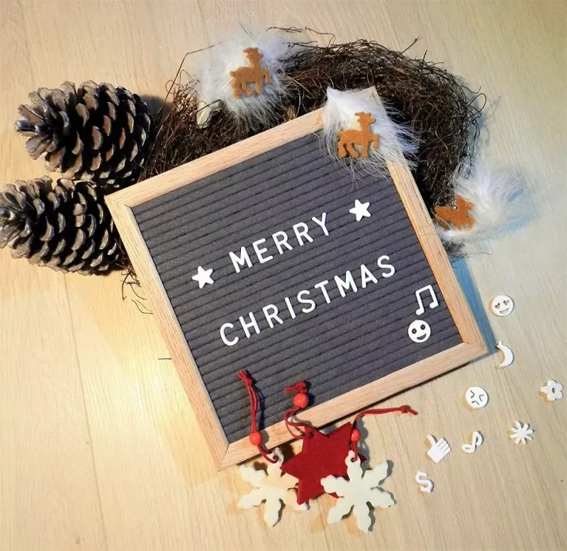 Customized 10x10'' Felt Letter Frame, Changeable Felt Letter Board with Letters