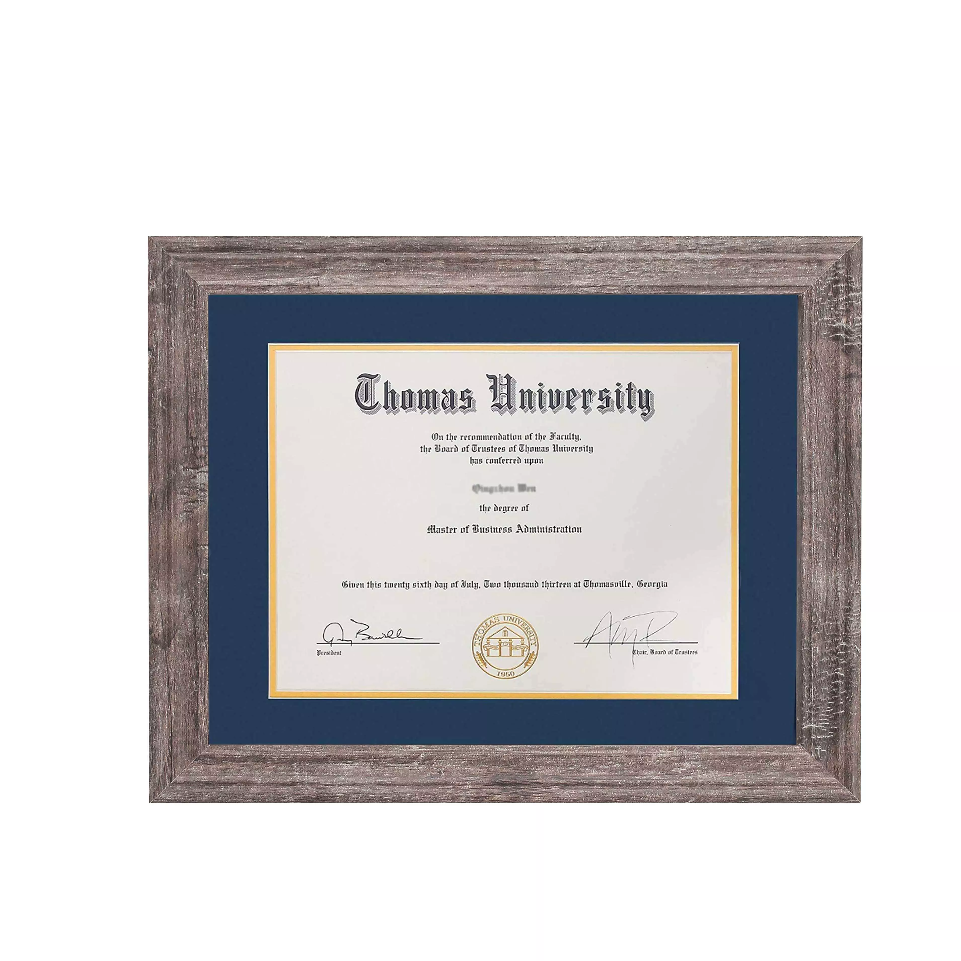 Customized Diploma Frame 8.5 x 11" Certificate Document Frame with Mat