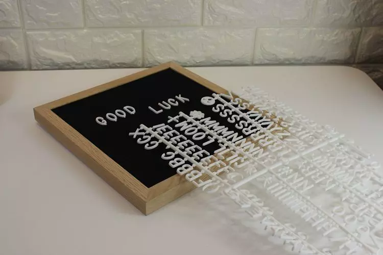 Customized Solid Wood Felt Letter Board Black Backing Plate Felt Letter Frame