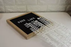 Customized Solid Wood Felt Letter Board Black Backing Plate Felt Letter Frame