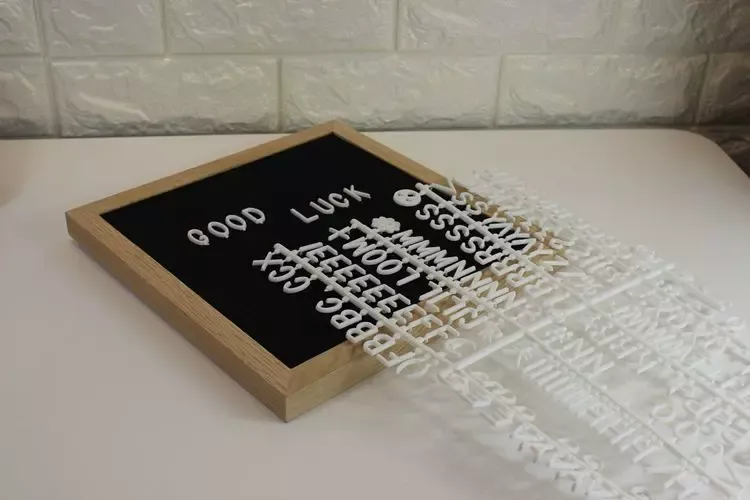 Customized Solid Wood Felt Letter Board Black Backing Plate Felt Letter Frame