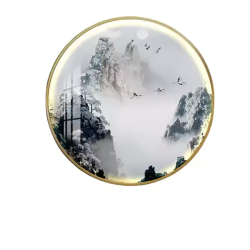Wholesale Round Entryway Study Decorative Painting Ink Scenery Landscape Hanging Painting