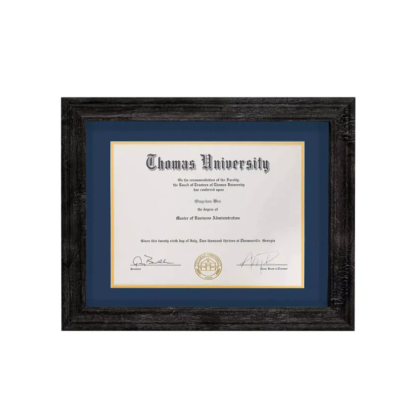 Customized Diploma Frame 8.5 x 11" Certificate Document Frame with Mat
