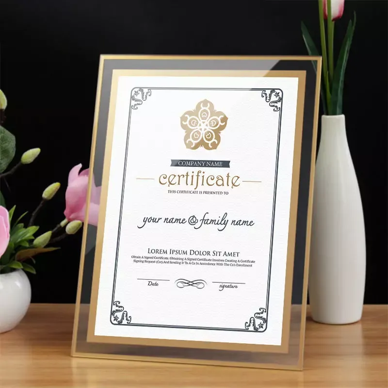 Customized Graduation Certificate Glass Frame Diploma Photo Frame