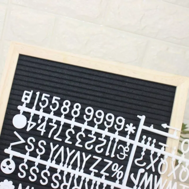 Custom Natural Wooden Felt Letter Board Frame with Changeable Letters