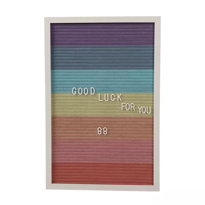 Custom Letter Board Frame with Colorful Felt, Changeable Letter Board with White Plastic Letters