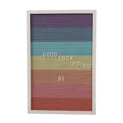 Custom Letter Board Frame with Colorful Felt, Changeable Letter Board with White Plastic Letters