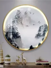 Wholesale Round Entryway Study Decorative Painting Ink Scenery Landscape Hanging Painting