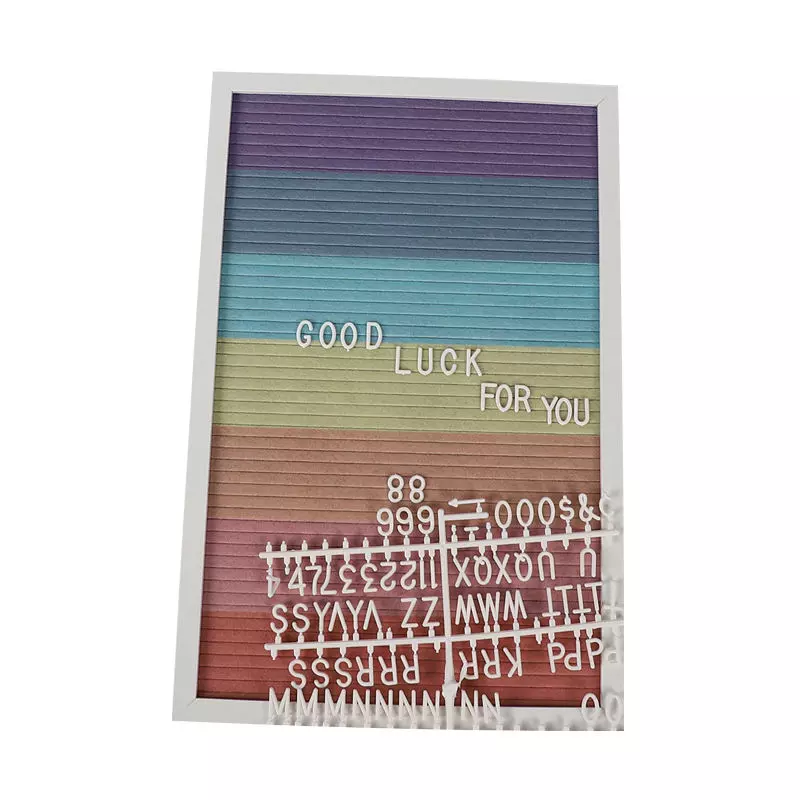 Custom Letter Board Frame with Colorful Felt, Changeable Letter Board with White Plastic Letters