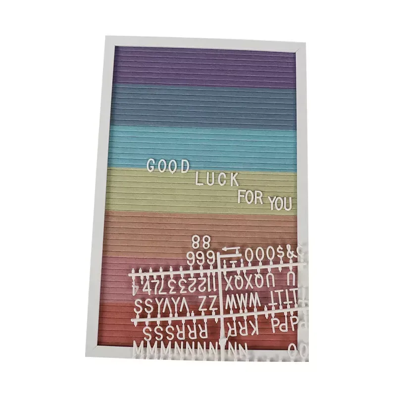 Custom Letter Board Frame with Colorful Felt, Changeable Letter Board with White Plastic Letters