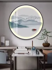 Wholesale Round Entryway Study Decorative Painting Ink Scenery Landscape Hanging Painting