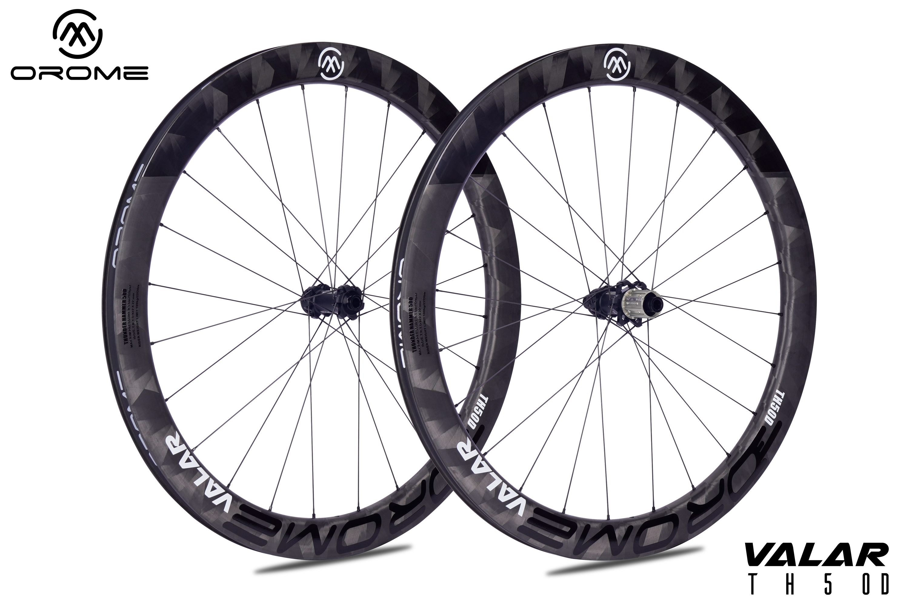 OROME VALAR SK40D Road Disc Wheelset - ALL CARBON SIX SPOKE