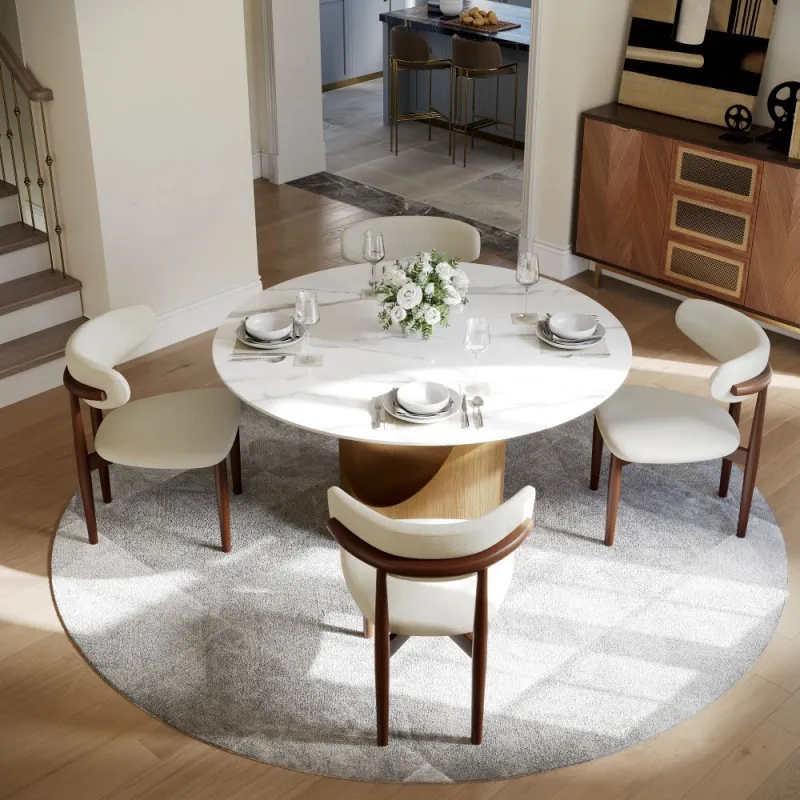 SMILE - 51.18" Hobart Modern Round Dining Table for 4