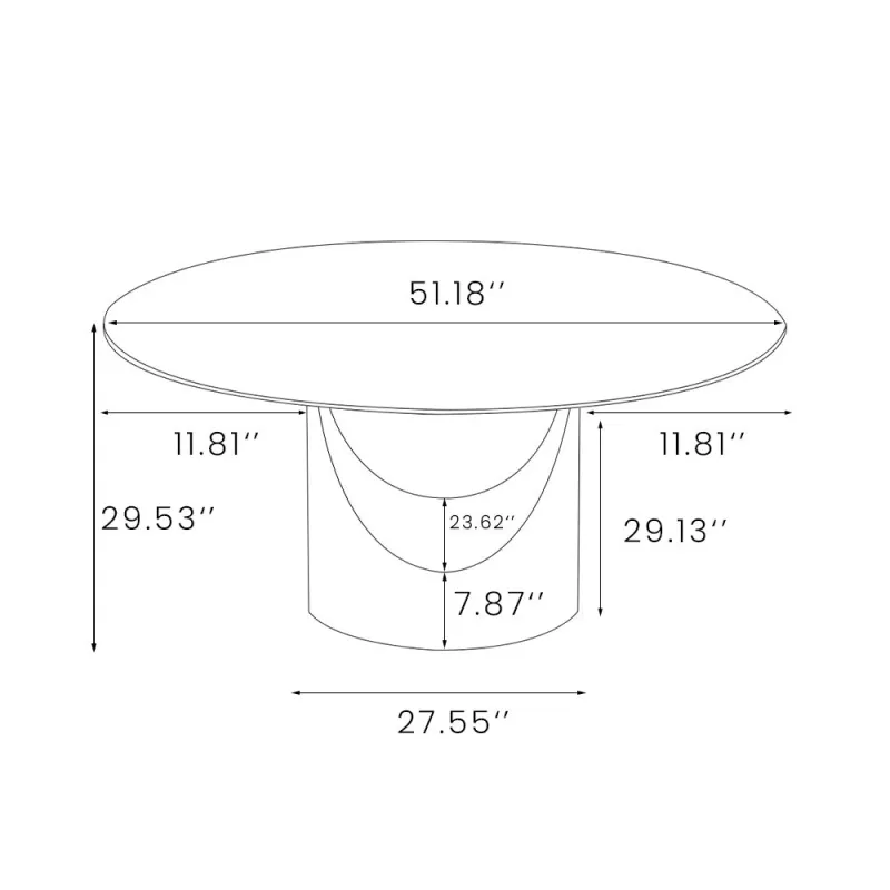 SMILE - 51.18" Hobart Modern Round Dining Table for 4
