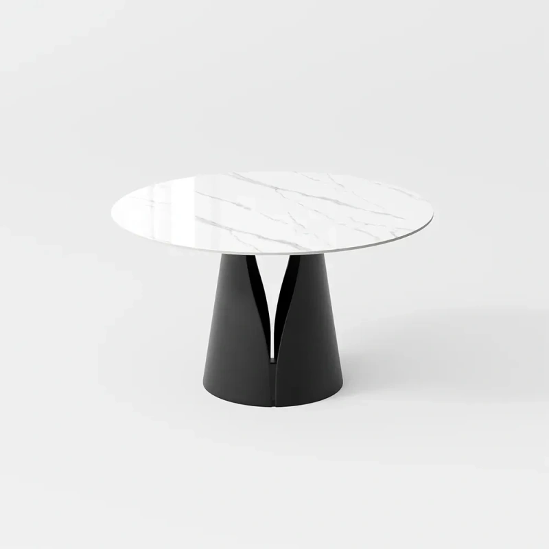 47"Modern Round White Dining Table for 4