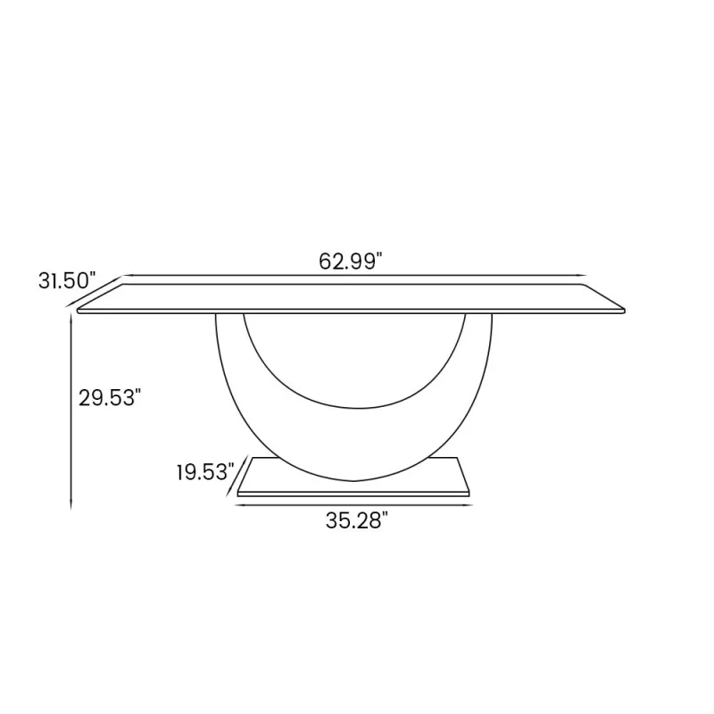 63"Modern Minimalist Dining Table for 4