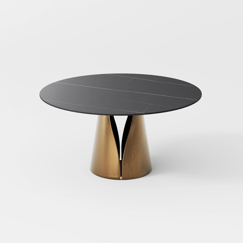 47"Modern Luxury White Round Dining Table for 4