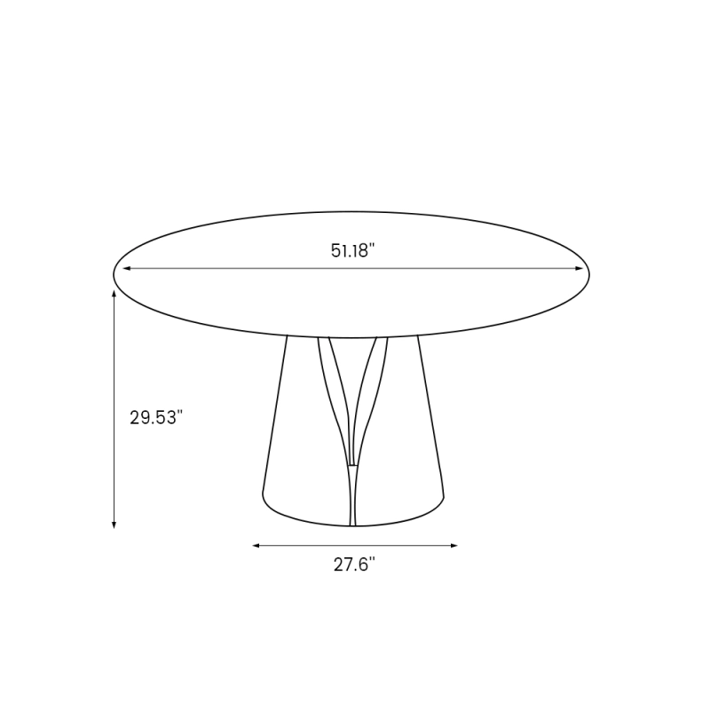 47"Modern Luxury White Round Dining Table for 4