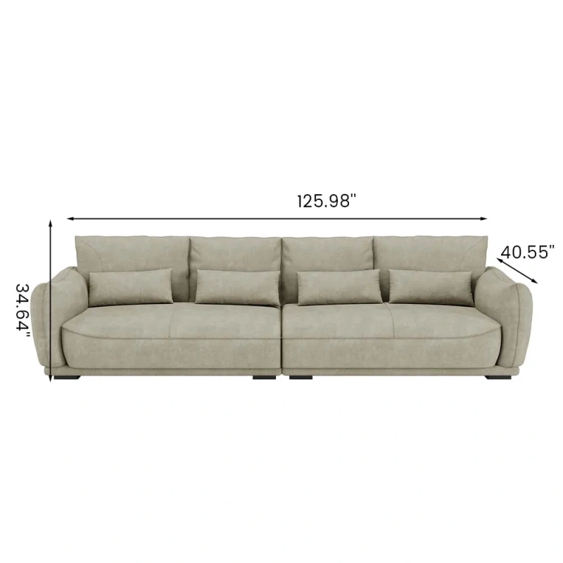 125.58'' Roll Arm Sofa