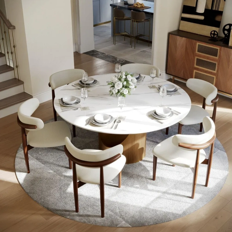 SMILE - 51.18" Hobart Modern Round Dining Table for 4