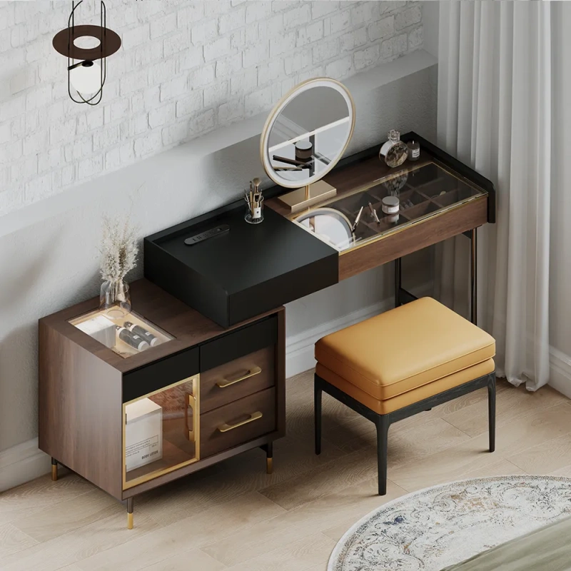 Mid-century Modern Makeup Vanity Table Set