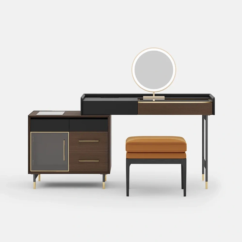 Mid-century Modern Makeup Vanity Table Set