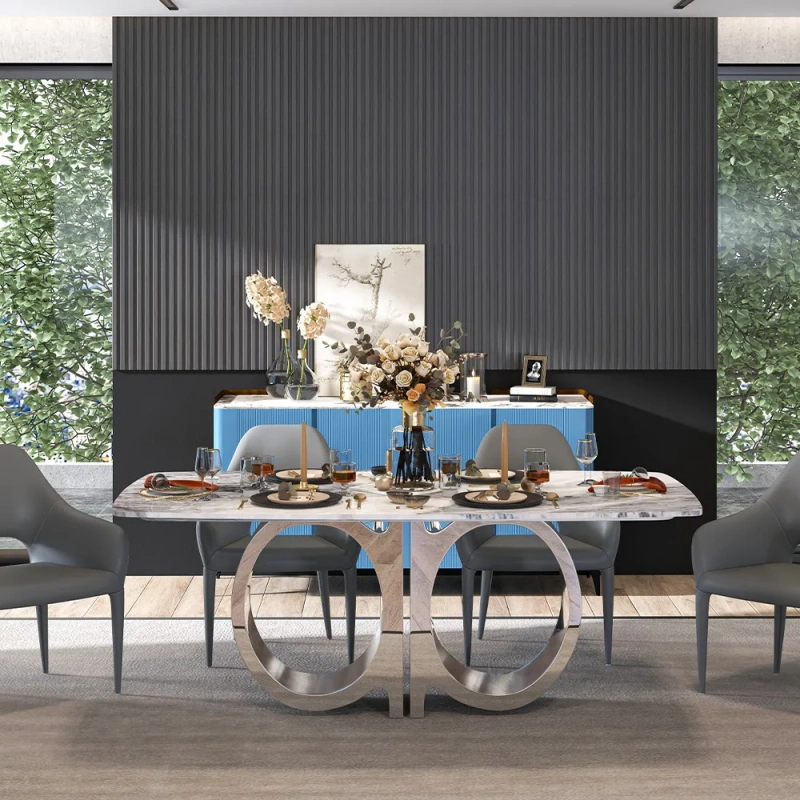 79"Modern Design Rectangular Dining Table for 8