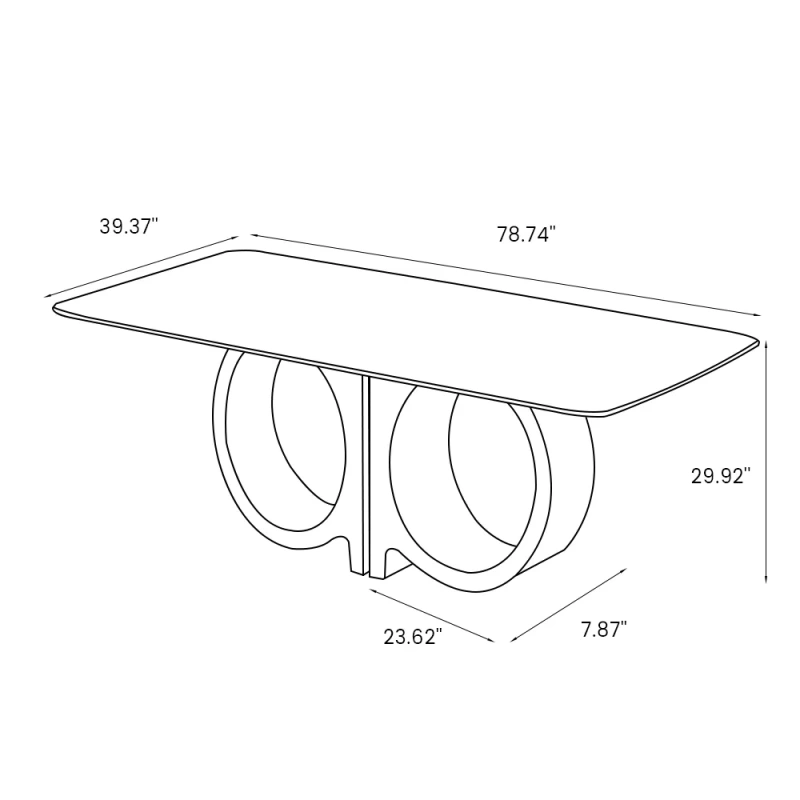 79"Modern Design Rectangular Dining Table for 8