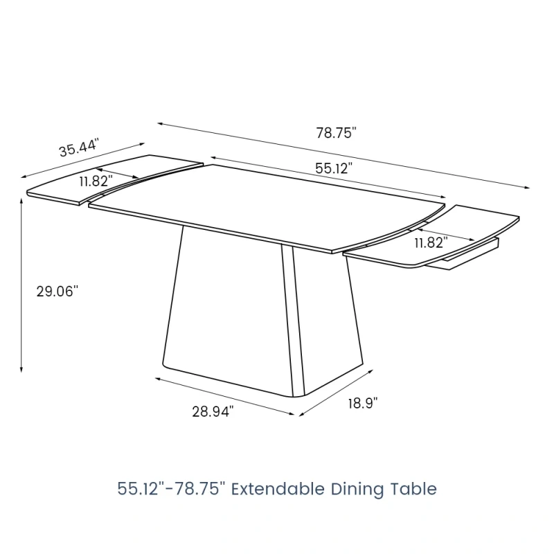 55"-79"Extendable Modern Dining Table For 4-8