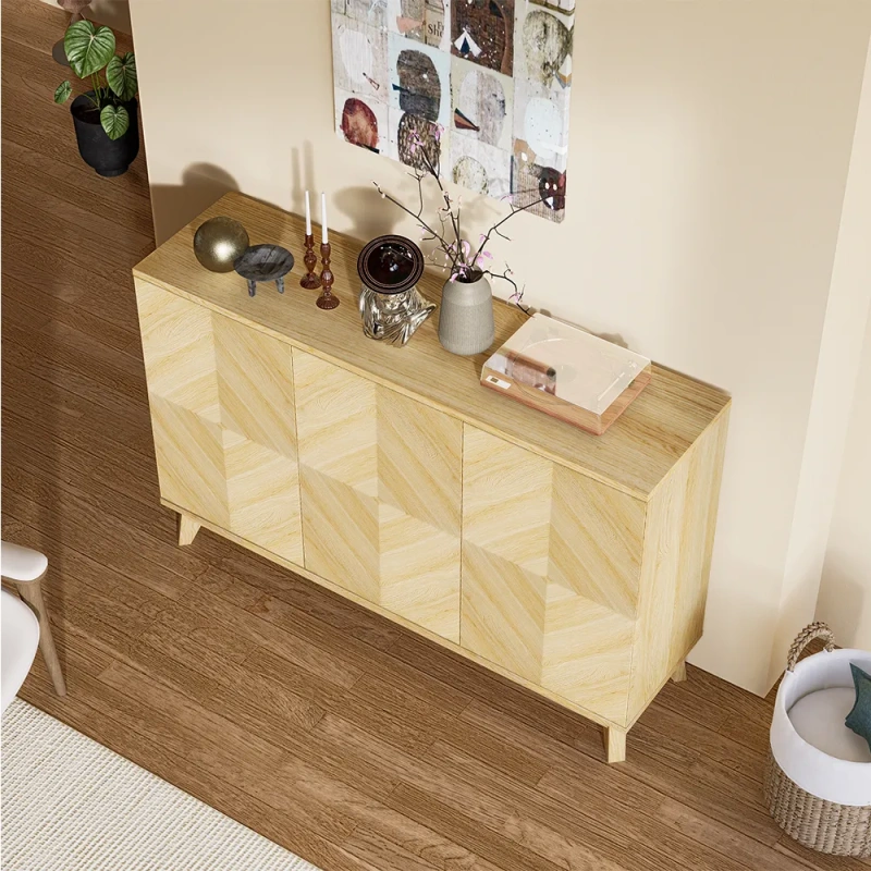 51.18'' Minimalist Boho Side Cabinet