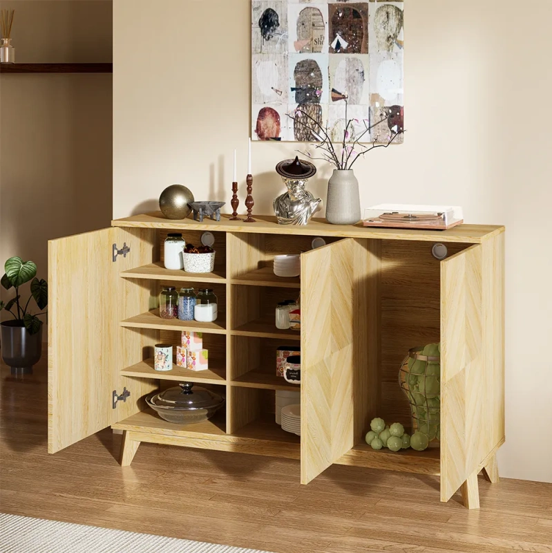 51.18'' Minimalist Boho Side Cabinet