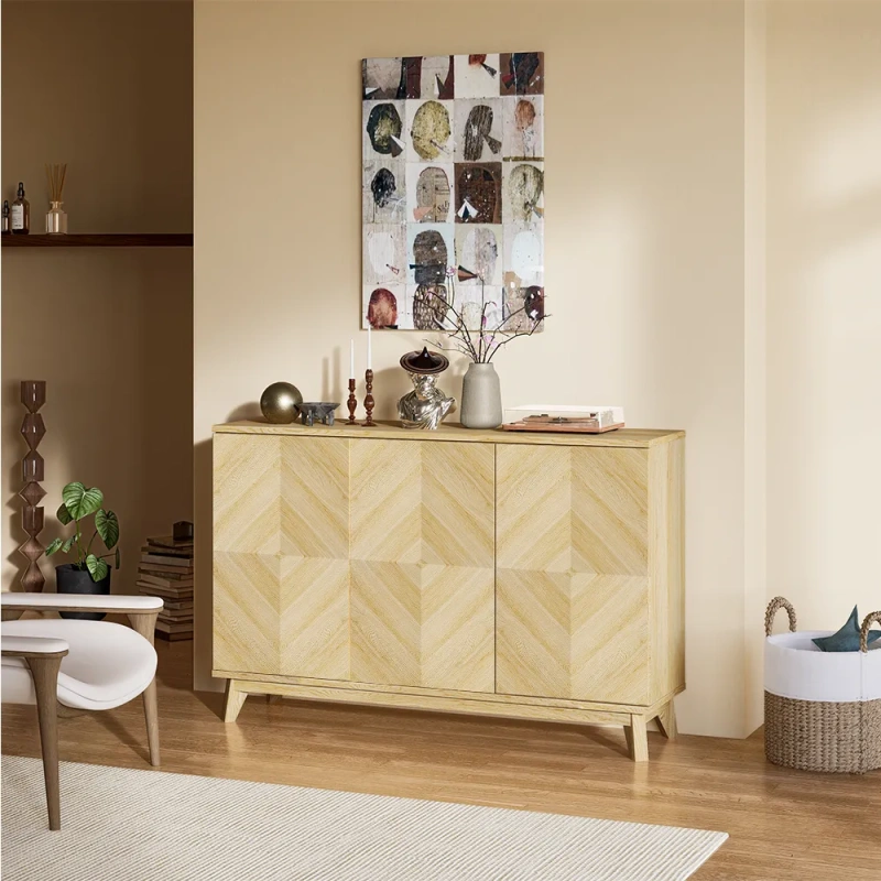 51.18'' Minimalist Boho Side Cabinet