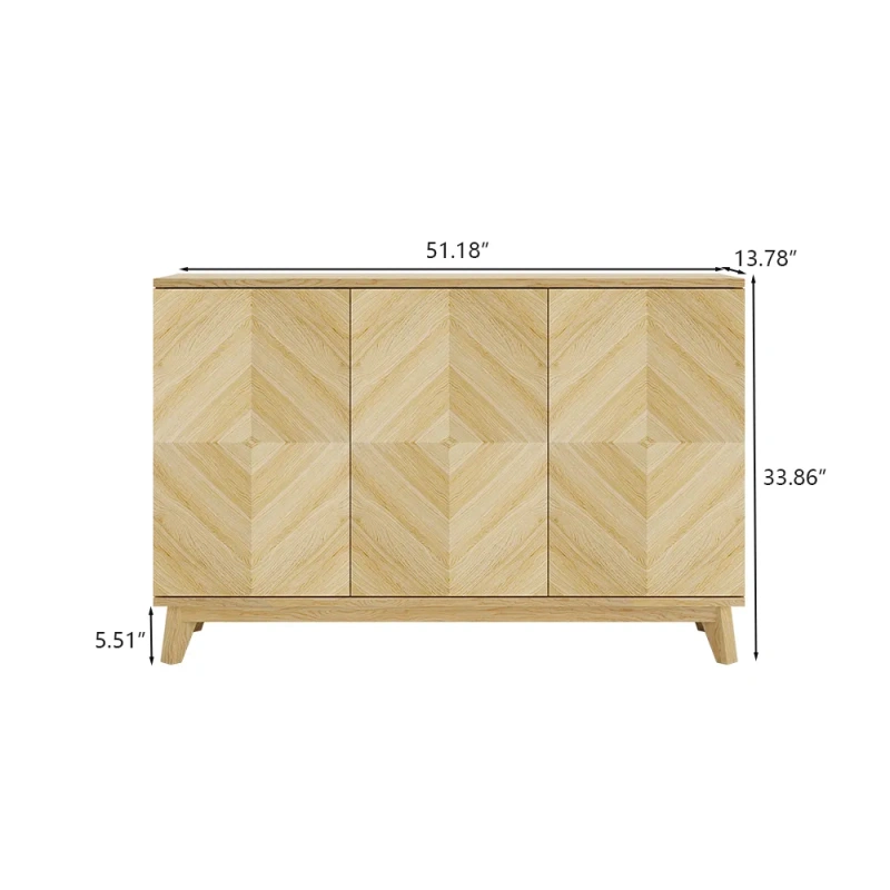 51.18'' Minimalist Boho Side Cabinet