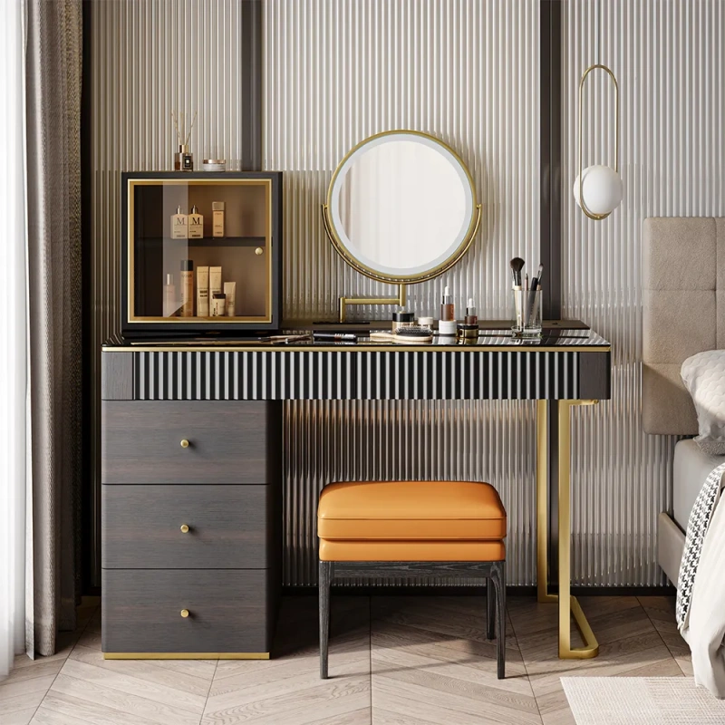 Mid-century Modern Makeup Vanity Table Set