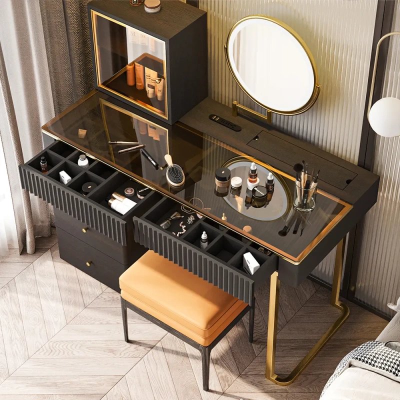 Mid-century Modern Makeup Vanity Table Set