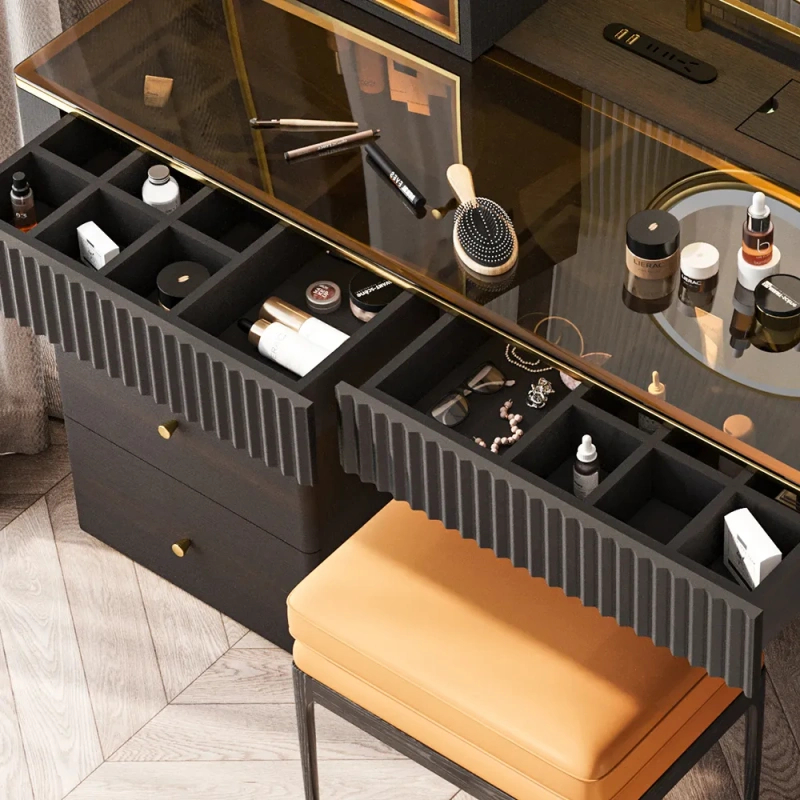 Mid-century Modern Makeup Vanity Table Set
