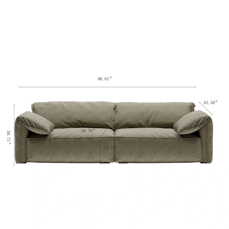 86.61'' Minimalist Deep Seat Sofa