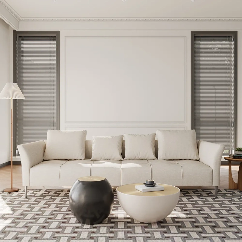 97.63" Modern Beige Sofa