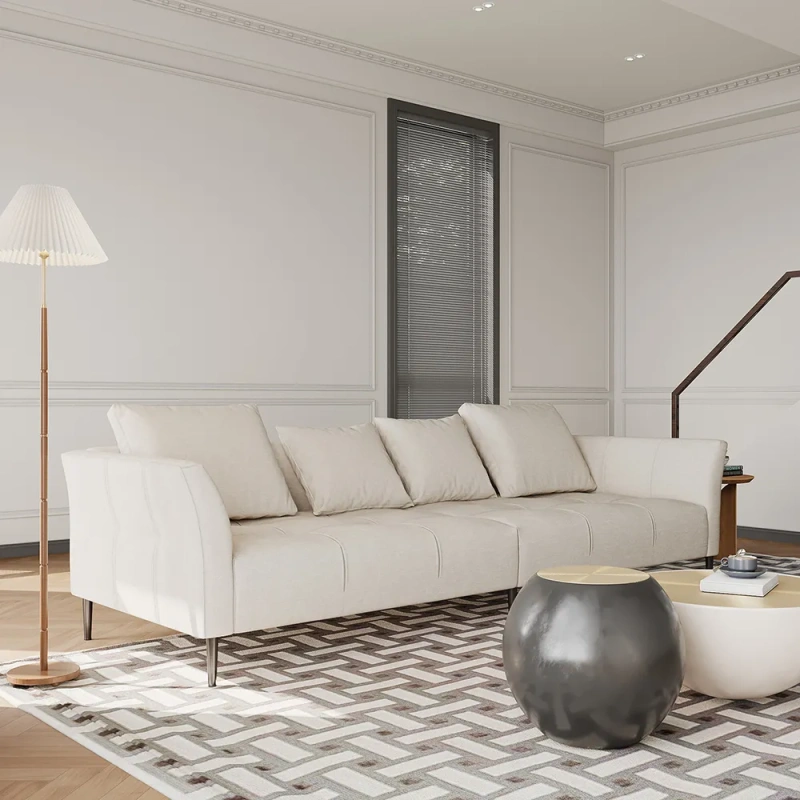 97.63" Modern Beige Sofa
