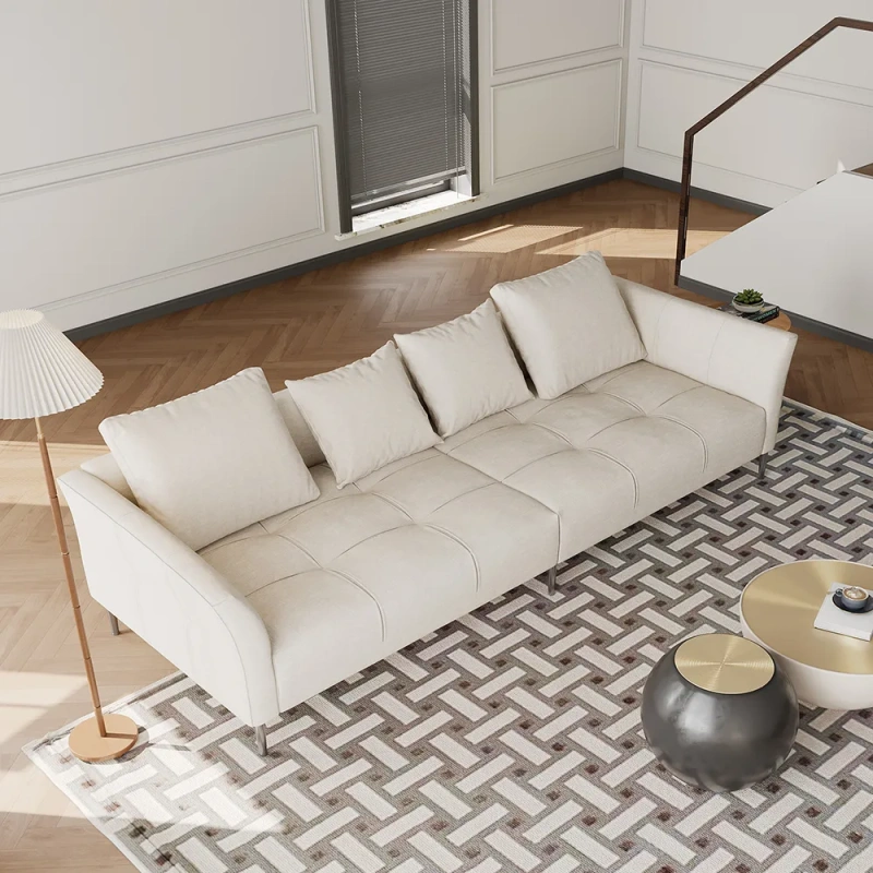 97.63" Modern Beige Sofa