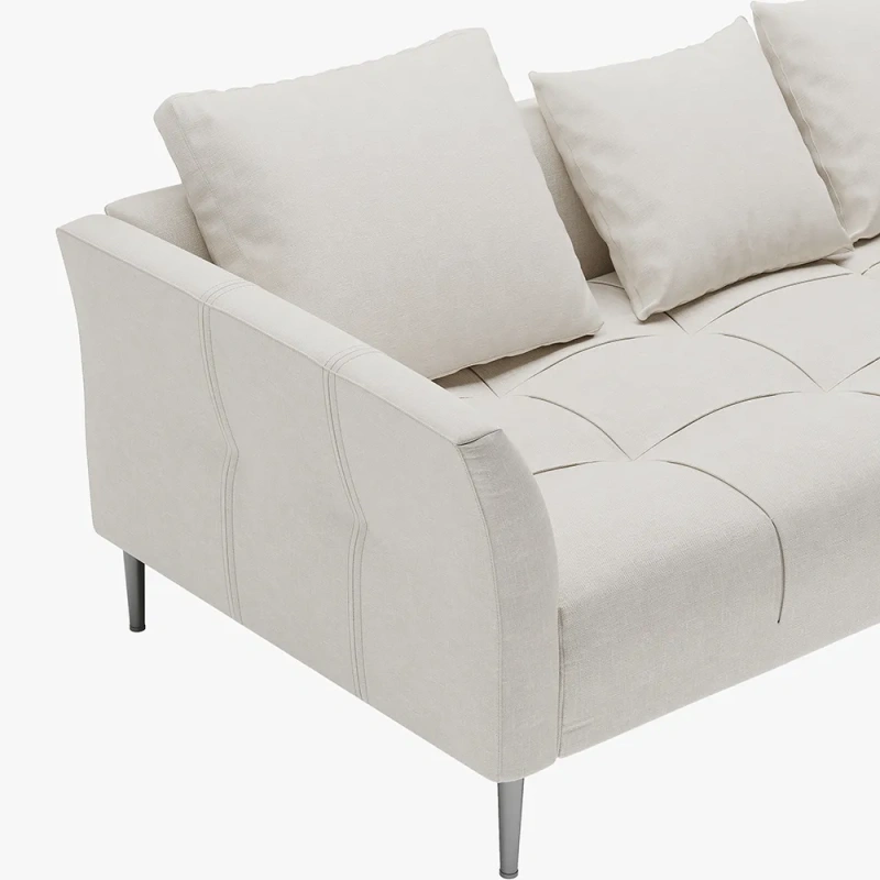 97.63" Modern Beige Sofa