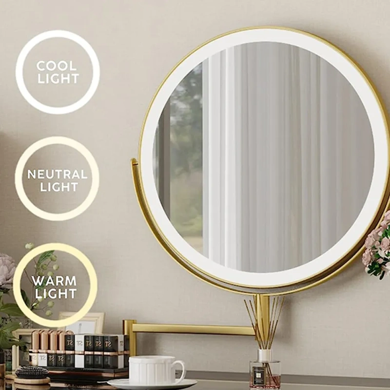 Modern Minimalist Makeup Vanity Table Set wish LED Mirror, Tempered Glass Tabletop, 5 Drawers, Stool, Pink, 47.2"