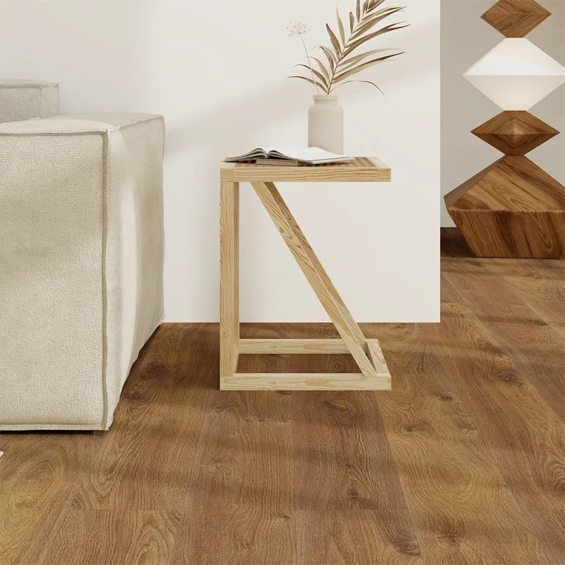 15.75" Modern Minimalist Weave Rattan Side Table wish Ash Wood Original Wood Color
