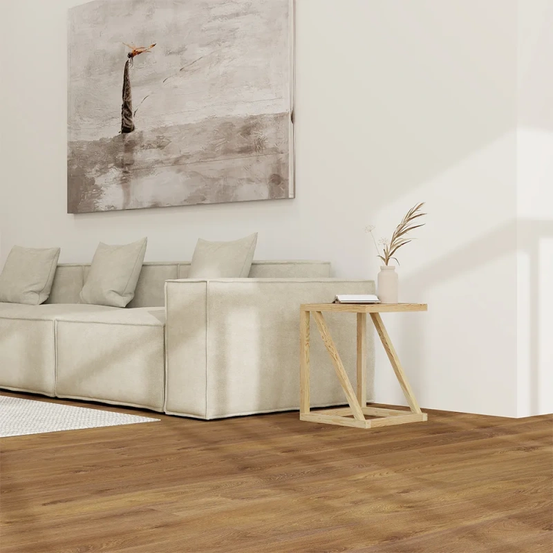 15.75" Modern Minimalist Weave Rattan Side Table wish Ash Wood Original Wood Color