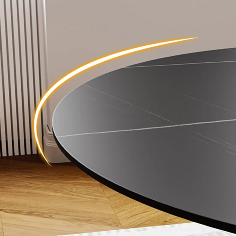 59.06" Modern Black Round Dining Table For 6
