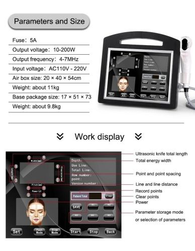 Professional Beauty Equipment 4D 12 Lines 20000 Shots High Intensity Focused Ultrasound Hifu Machine Skin SMAS Face Body Slimming Wrinkle Removal
