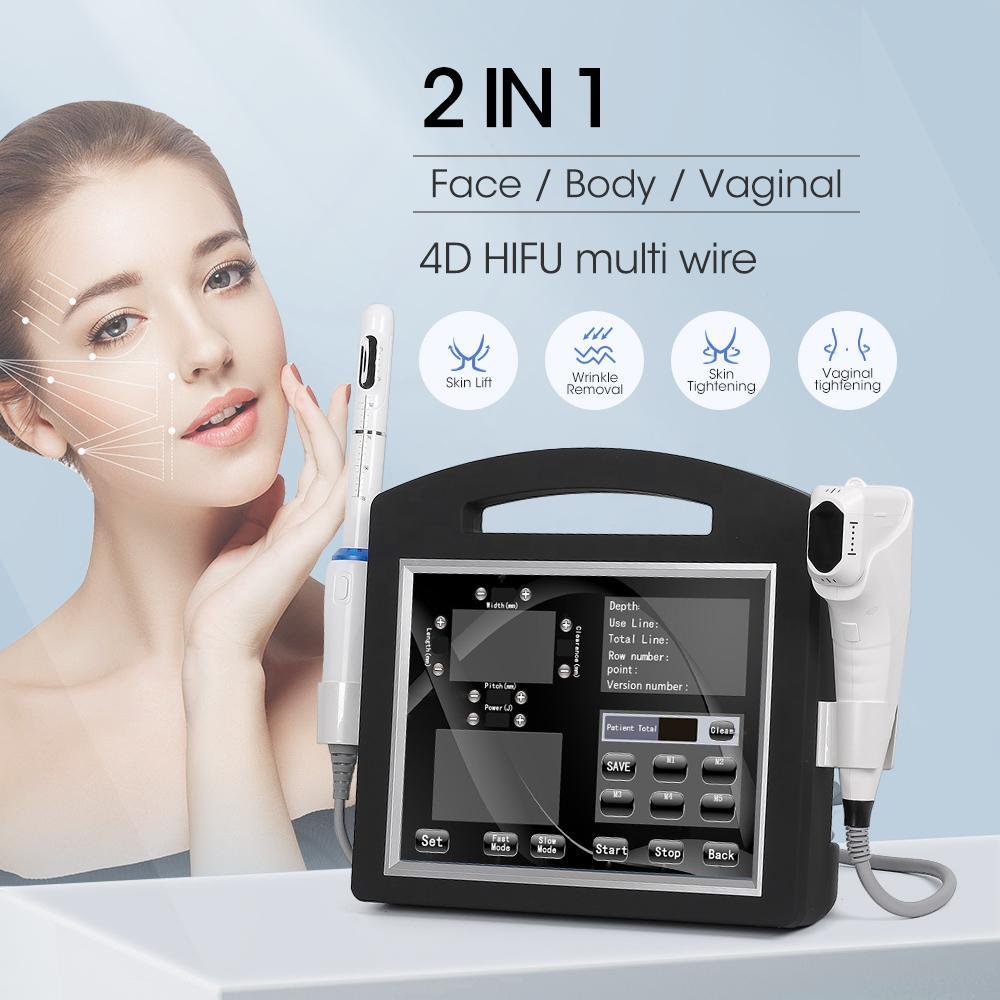 Professional Portable 2in1 20000 Shotes 4D HIFU Face Lifting Vaginal Tighten Body Slimming Wrinkle Removal Skin Tighten Beauty Machine