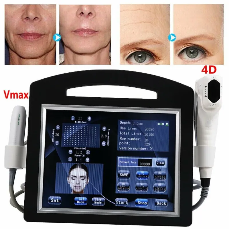 2IN1 4D HIFU Vmax Hifu 12 Lines High Intensity Focused Ultrasound Hifu Machine Skin SMAS Lifting Face Body Slimming Wrinkle Removal