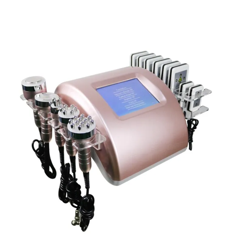 6 IN 1 40K Ultrasonic Cavitation Lipo Laser Liposuction Weight Loss Machines Radio Frequency Skin Tightening Vacumm Slimming Machine