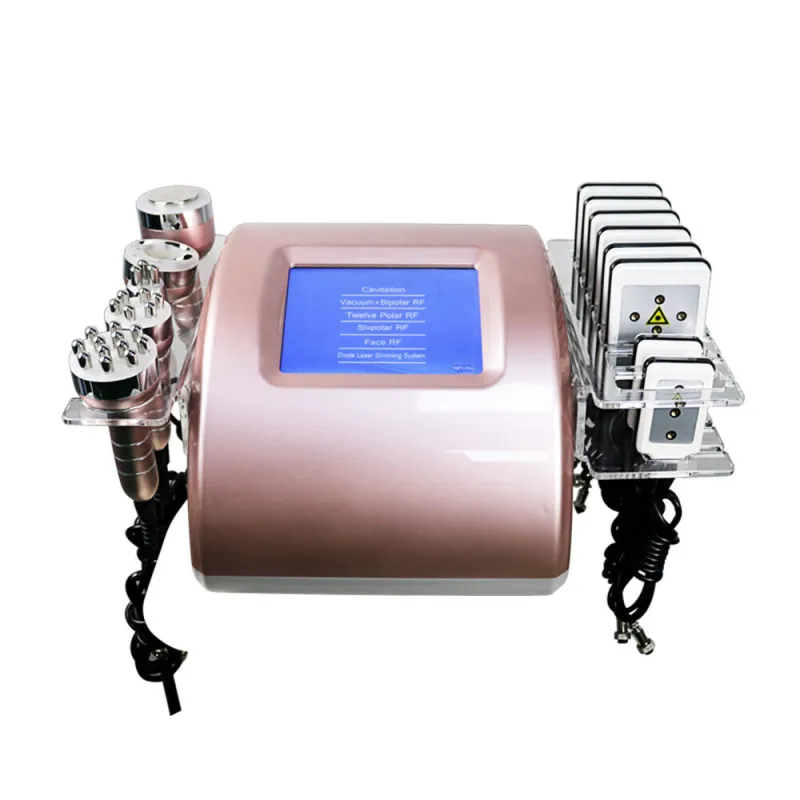 6 IN 1 40K Ultrasonic Cavitation Lipo Laser Liposuction Weight Loss Machines Radio Frequency Skin Tightening Vacumm Slimming Machine